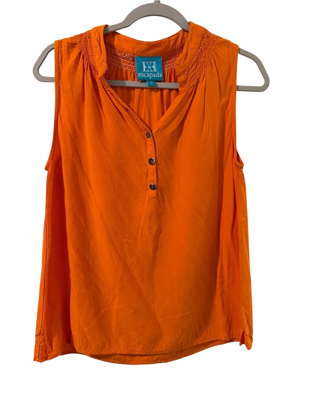 Escapda Orange Sleeveless Button Tank Top size small